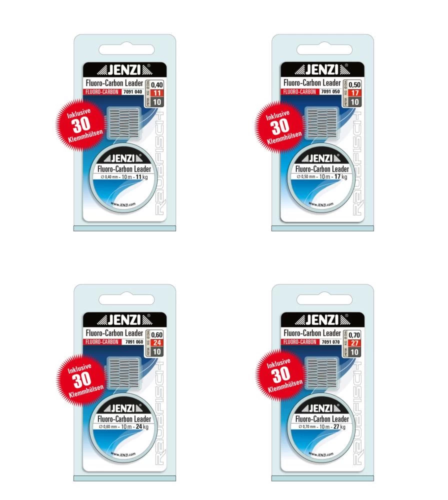 Jenzi Fluorocarbon Vorfachschnur Inkl. Klemm-Hülsen – Bild 2