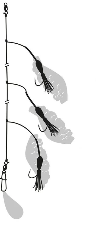Zebco Seehecht Rig Selbstleuchtend 3x 10/0 - 1,00mm - 50kg